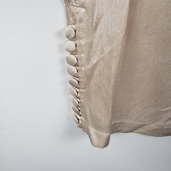 Envelope1976 Net-a-Porter Goa Pants NWT Ivory Satin Trouser Button Ankle Size 44 - Picture 5 of 16